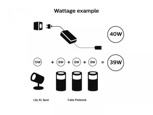 Sursa de alimentare pentru exterior Philips Hue, 40W, 240V, IP67 ,cabluelectric 1.5m, cablu 24V 0.6m, Negru - Img 4