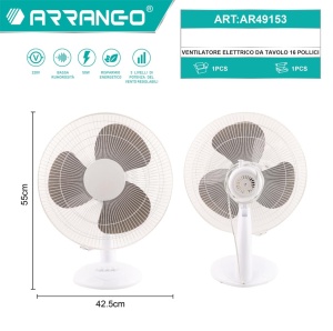 Ventilator 50W cu picior, 3 viteze, diametru 42.5 cm, inaltime 55 cm – racorire eficienta si design compact - Img 2
