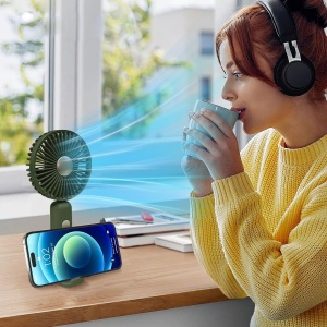 Ventilator portabil 6W, incarcare USB-C, 6 viteze, unghi reglabil, diverse culori - Img 4