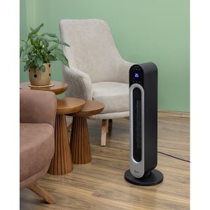 Aeroterma turn, ceramica, 2200 W, 3 trepte de viteza, 2 trepte incalzire, telecomanda, cu oscilatie, ZLN-5657, Zilan, Negru - Img 2