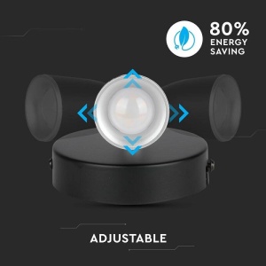 Aplica LED ajustabila neagra 3000k 4.5W V-TAC - Img 3