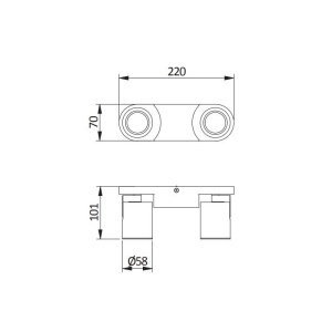 Aplica spot Blink 2x20W GU10 GTV Negru - Img 2