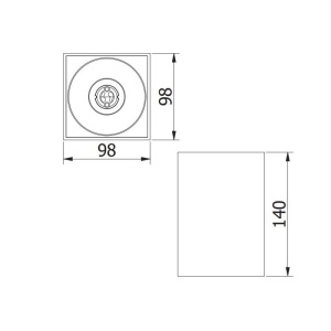 Aplica spot patrata Tensa 20W GU10 GTV Alb - Img 2