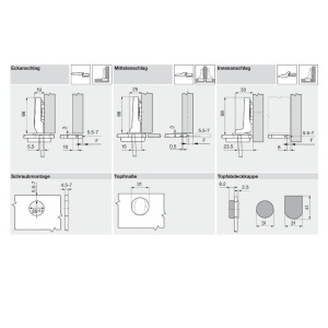 Balama blum clip aplicata pentru sticla cu capac finisaj aluminiu - Img 3