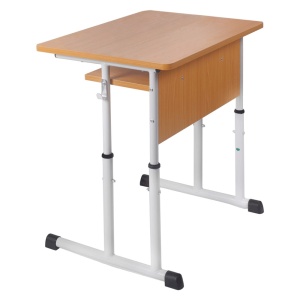 Birou scolar reglabil pe inaltime, ergonomic, spatiu depozitare, PAL melaminat, 70x50x76 cm, natur - Img 2