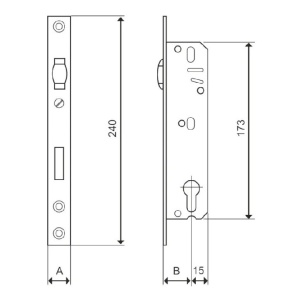 Broasca tip Y, cu rola, usa PVC, 20 x 173 mm - Img 2