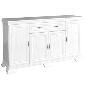 Comoda living VM4, 4 usi, un sertar, Alb Antichizat - Img 2