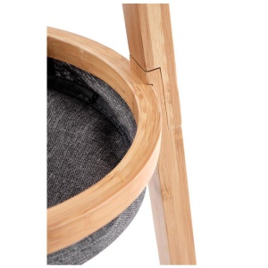 Cuier pentru hol cu spatiu depozitare HM W63, lemn masiv, cosulete textile, 6 agatatori, natur - Img 2