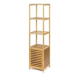 Etajera depozitare KL270, cu 3 rafturi, usa, lemn, multifunctional, natur - Img 2