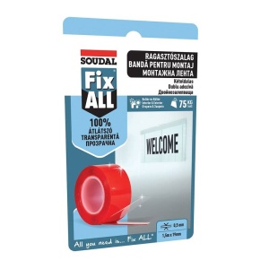 Fix ALL Banda dublu adeziva transparenta Soudal 1.5m