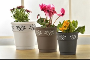 Ghiveci plastic cu farfurie 20 cm, 4 L – rezistent si elegant pentru flori si plante de interior - Img 3