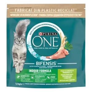 Hrana uscata pentru pisici, Curcan si Cereale Integrale, Purina One Indoor, 800 g