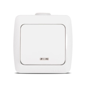 Intrerupator simplu, cu LED, aplicat, gama Alsu, alb, Elbi