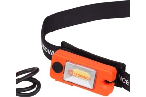 Lanterna LED frontala Ledvance, reincarcabila, 2W, 80 lm, IP22, USB-C, 4 moduri de iluminare (100%-80 lm, 50%-40 lm, LED CuloareRosie ON sau LED Culoare Rosie flash), acumulator Li-Ion 250 mAh, cablu incarcare USB inclus, Portocaliu/Negru - Img 2