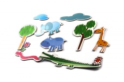 "Lumea JungleiO experiență magnetică distractivăCopiii au adesea multeîntrebări legate de animale, pe care ni leadresează. Atunci când vinevorba despre animale exotice, curiozitatealor nu are limite. Cei 21 demagneți cu "Lumea Junglei" vor stârni