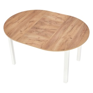 Masa extensibila living si bucatarie HM Ringo, blat MDF, ovala, 6 persoane, stejar alb - Img 3