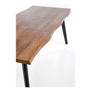 Masa living extensibila HM Dickson, MDF Furniruit, cadru metalic,120-180x80x75 cm, 8 persoane, stejar negru - Img 3