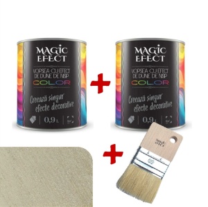 Pachet 1+1, vopsea decorativa, Ivory, interior, 1.8 litri, Magic Efect
