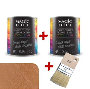 Pachet 1+1, vopsea decorativa, Shiny Copper, interior, 1.8 litri, Magic Efect