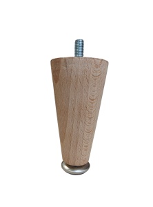 Picior conic reglabil, din lemn masiv, h100
