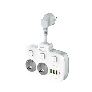 Prelungitor tip priza cu protectie Serioux Quick Charge 3.0, parametri nominali: 2500W-10A(Max) 250V, Intrare: AC100-250V 10A 50/60HZ , Ieșire PD: 5V=3A 9V=2.22A 12V=1.67A 20W (MAX), Ieșire QC: 5V-3A 9V=2A 12V=1.5A 18W (MAX) , Ieșire Auto-ID: 5V-2.4A - Img 2