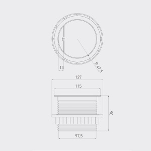 Priza incastrabila rotunda GTV cu Schuko si 2xUSB Aluminiu - Img 2