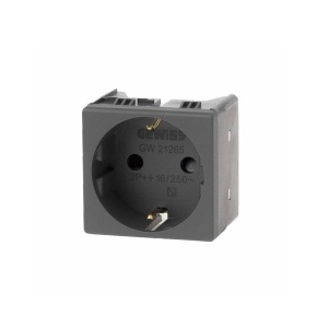Priza schuko 2 module 16A neagra Gewiss - Img 2