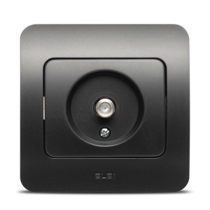 Priza TV, conector F, incastrabila, gama Jazz, negru mat, Elbi