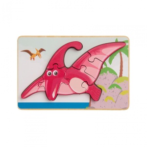 PUZZLE DIN LEMN PTERODACTIL, 8 PIESE, MOMKI - Img 1