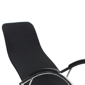 Scaun balansoar HM Ben 2, stofa, cadru cromat, 90 kg, negru - Img 2