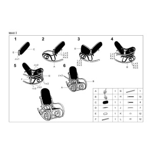 Scaun balansoar HM Max 2, stofa, cadru lemn curbat, 90 kg, wenge - Img 2