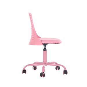 Scaun birou copii din polipropilena HM Pure, piele ecologica, baza vopsita, inaltime reglabila, rotire 360 , 80 kg, roz - Img 3
