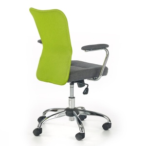 Scaun birou copii HM Andy, Mesh Stofa, Ergonomic, Cadru Cromat, Inaltime ajustabila, Mecanism balansare, 102 Kg, Verde - Img 2