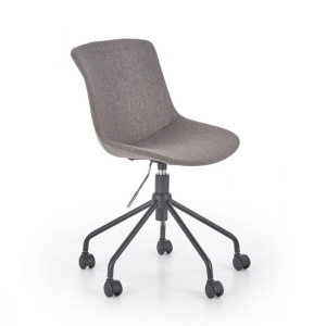 Scaun birou copii HM Doblo, ergonomic, roti pivotante, cadru cromat, stofa, inaltime ajustabila, 100 kg, gri - Img 1