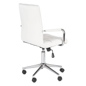 Scaun birou copii HM Gonzo 2, Ergonomic, Cadru metalic, Tapitat cu piele ecologica, Ajustabil pe inaltime, Cu brate, 90 Kg, Alb - Img 3