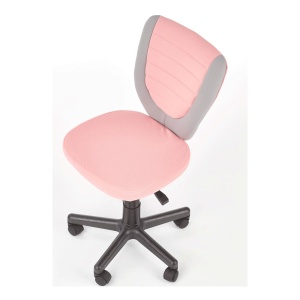 Scaun birou copii HM Toby, ergonomic, cadru polipropilena, rotativ, inaltime reglabila, roti pivotante, 80 kg, gri roz - Img 2