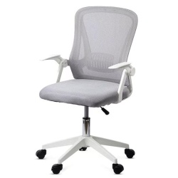 Scaun birou ergonomic OFF 433, mesh, inaltime ajustabila, baza polipropilena, suport lombar, cotiere rabatabile, 90 kg, gri