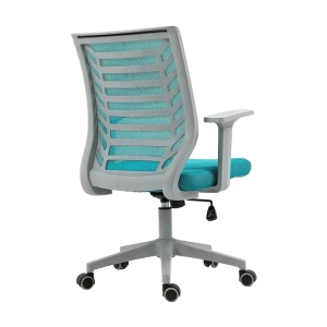 Scaun birou ergonomic SL Q320, mesh, mecanism inclinare, baza polipropilena, suport lombar, roti cauciucate, 90 kg, albastru gri - Img 2
