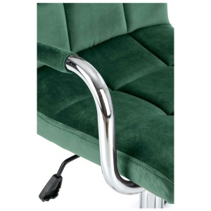 Scaun birou HM Gonzo 4, stofa tip catifea, mecanism de balans, cu brate tapitate, cadru cromat, rotatie 360 , 90 kg, verde - Img 2