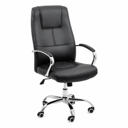 Scaun birou OFF 324, piele ecologica, mecanism de balans, cadru cromat, 110 kg - Img 2