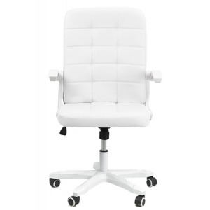 Scaun birou OFF 332, cotiere rabatabile, piele ecologica, roti gumate, mecanism balans, ergonomic, 100 kg - Img 3