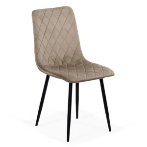 Scaun bucatarie si living BUC 209, metalic, tapitat cu catifea,100 kg, 45x40x90 cm, bej