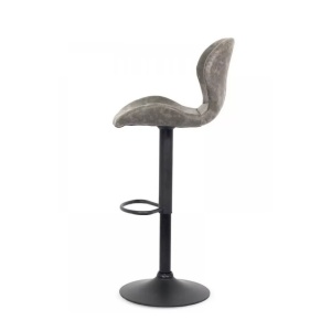Scaun de bar ABS 144, piele ecologica, suport picioare, ergonomic, inaltime reglabila, 100 kg, gri - Img 3