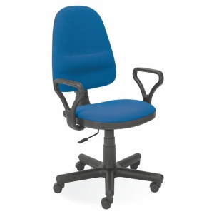 Scaun de birou HM Bravo, Ergonomic, Cadru Polipropilena, Stofa, Inaltime ajustabila, 80 kg, Albastru