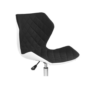Scaun de birou HM Matrix 2, Ergonomic, Baza fixa, Cadru Cromat, Stofa Piele ecologica, Inaltime ajustabila, Rotativ, 100 Kg, Alb Negru - Img 3