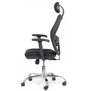 Scaun de birou OFF 989, ergonomic, mesh, mecanism sincron, brate reglabile, tetiera ajustabila, baza cromata, 110 kg - Img 3