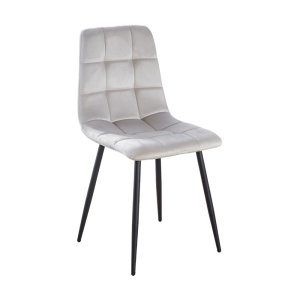 Scaun de living si bucatarie cu cadru metalic, AB37 ergonomic, catifea, 89x44x43 cm, 100 Kg, Bej - Img 3
