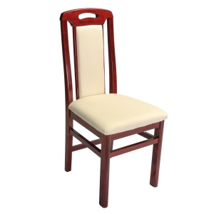 Scaun de living si bucatarie SB Tim, din lemn masiv fag, tapiterie stofa, lacuit, 120 kg, 96x43x40 cm, Mahon - Img 2