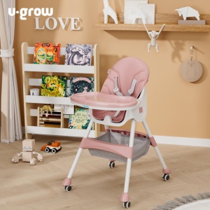 Scaun de masa 2 in 1, pliabil, roz, U-Grow - Img 5