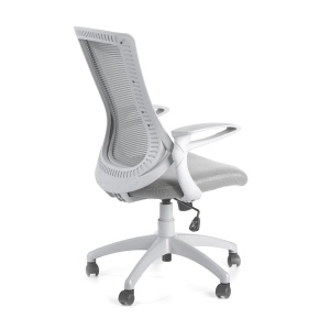 Scaun directorial HM Igor, Ergonomic, Cadru Polipropilena, Tapiterie Mesh, Inaltime ajustabila, 100 kg, 114x66x63 cm, Alb Gri - Img 3
